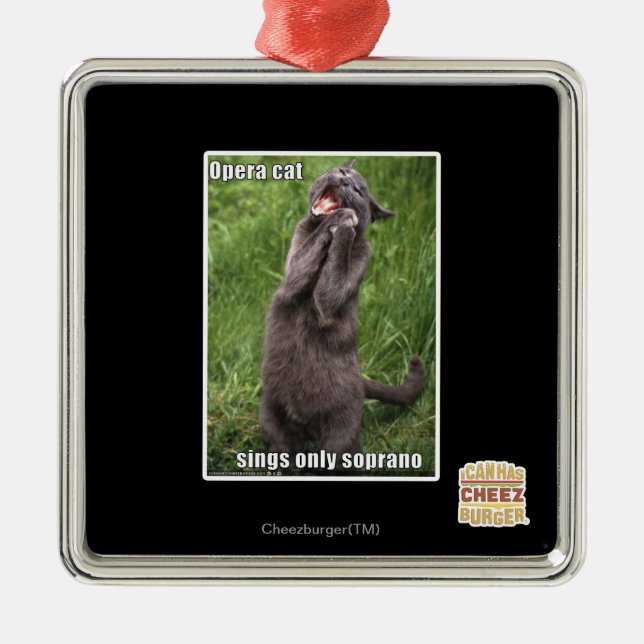 Opera Cat Metal Ornament (Front)