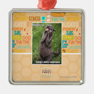 Opera Cat Metal Ornament