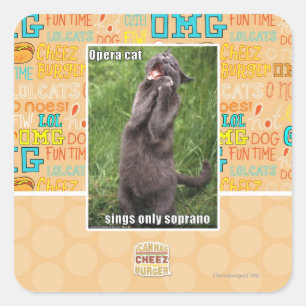 Opera Cat Square Sticker