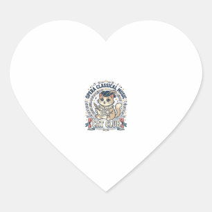 Opera Classical Music Cat Cute Cat T-Shirt Design Heart Sticker