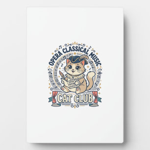 Opera Classical Music Cat Cute Cat T-Shirt Design Plaque
