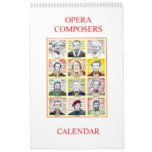 OPERA COMPOSERS wall calendar