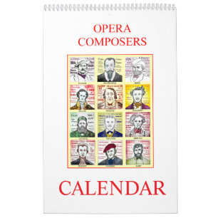 OPERA COMPOSERS wall calendar