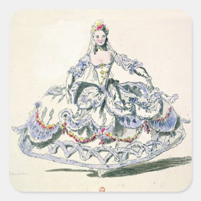 Opera Costume, from the Menus Plaisirs Collection, Square Sticker (Front)