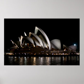 Opera House at Night Poster