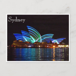 opera house blue stripes postcard