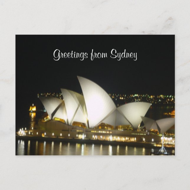 opera house night sails postcard (Front)