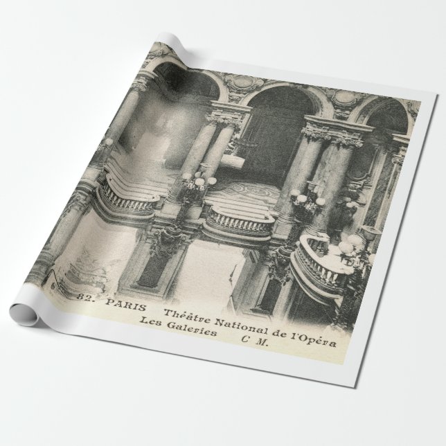 Opera House, Paris, France Vintage Wrapping Paper (Unrolled)
