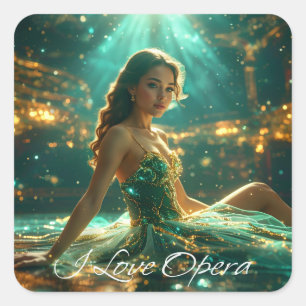 OPERA - I LOVE OPERA SQUARE STICKER