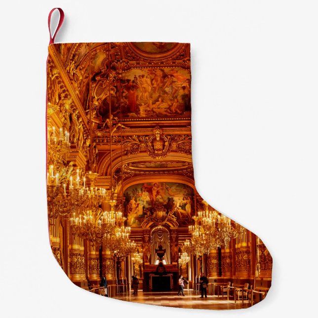 Opera National de Paris Garnier in France Small Christmas Stocking (Front)