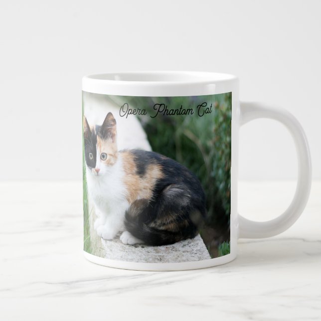 Opera Phantom Cat Large Coffee Mug (Right)