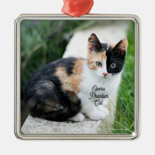 Opera Phantom Cat Metal Ornament