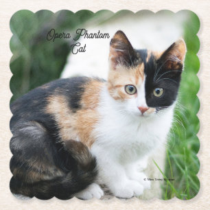 Opera Phantom Cat Paper Coaster