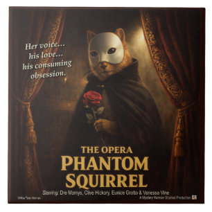Opera Phantom Squirrel Parody Ceramic Tile