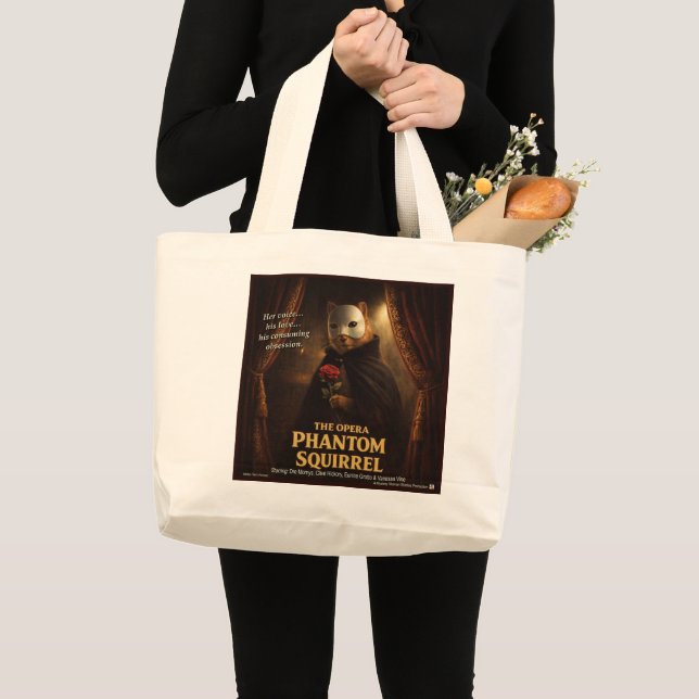 Opera Phantom Squirrel Parody Large Tote Bag (Front (Product))