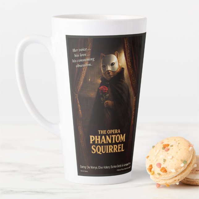 Opera Phantom Squirrel Parody Latte Mug (In Situ)