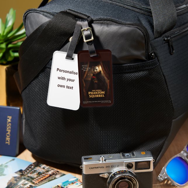 Opera Phantom Squirrel Parody Luggage Tag (Front & Back)
