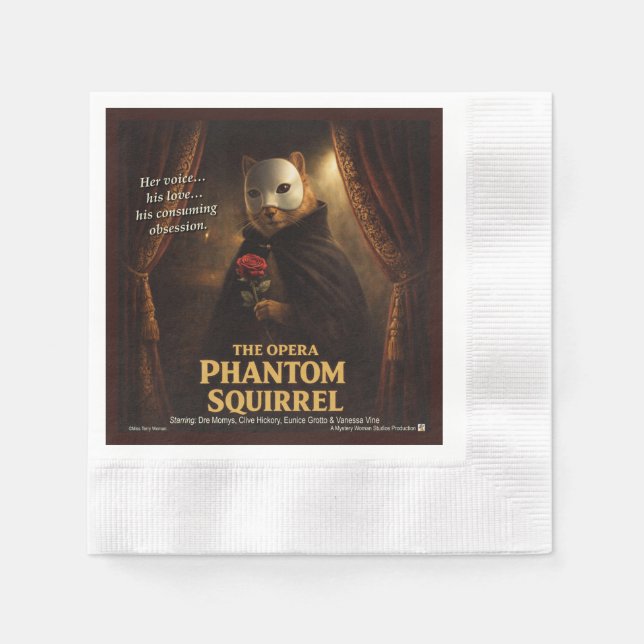Opera Phantom Squirrel Parody Napkin (Front)