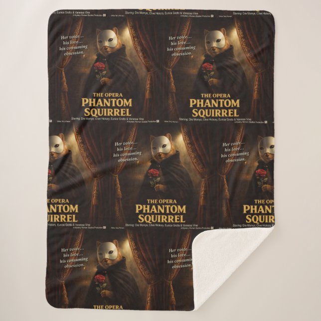 Opera Phantom Squirrel Parody Sherpa Blanket (Front)