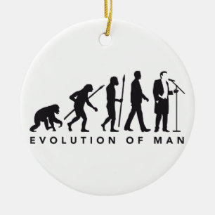 Opera singer evolution of man ceramic ornament
