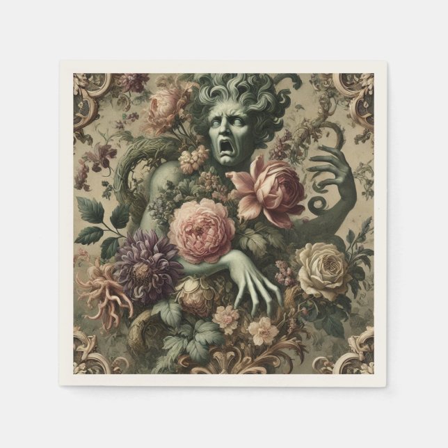 Operatic Opulence – Gothic Floral Baroque  Napkin (Front)