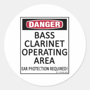 Operating Area Bass Clarinet Classic Round Sticker