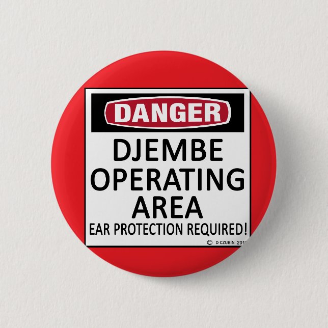 Operating Area Djembe 6 Cm Round Badge (Front)