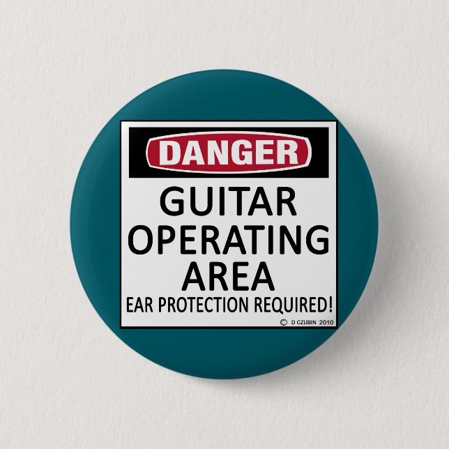 Operating Area Guitar 6 Cm Round Badge (Front)