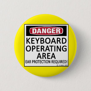 Operating Area Keyboard 6 Cm Round Badge