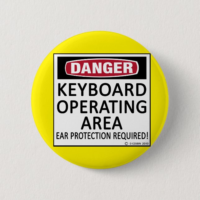 Operating Area Keyboard 6 Cm Round Badge (Front)