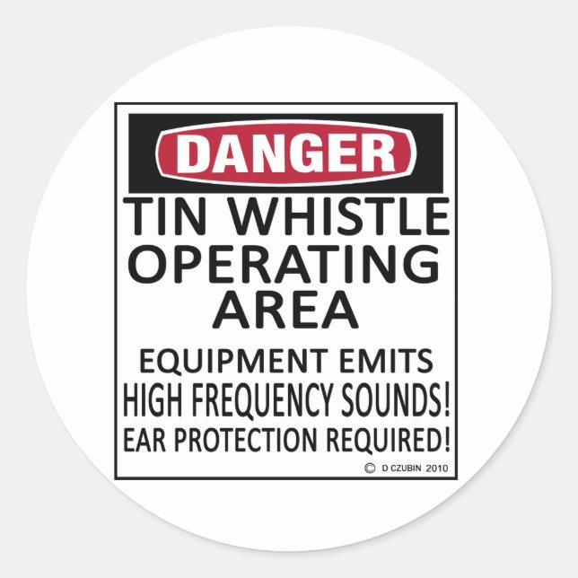 Operating Area Tin Whistle Classic Round Sticker (Front)