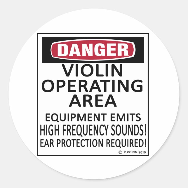 Operating Area Violin Classic Round Sticker (Front)