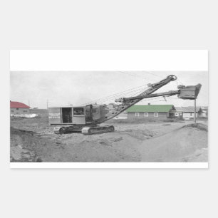 Operating Engineer 1920's Shovel Operator Rectangular Sticker