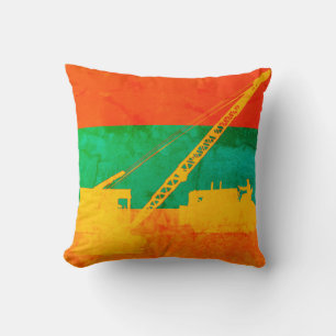Operating Engineer Colourful Crane Bulldozer Cushion
