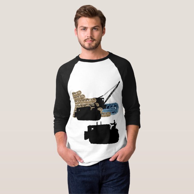 Operating Engineer Crane Operator Bulldozer Tracks T-Shirt (Front Full)
