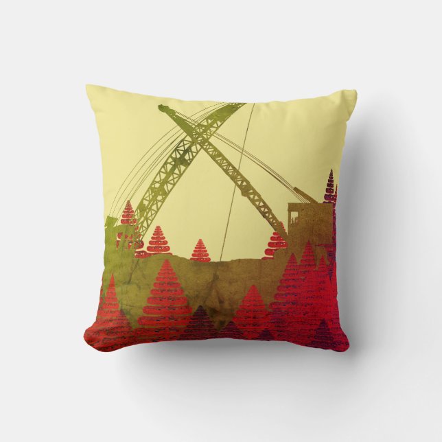 OPERATING ENGINEER CRANE OPERATOR COLORFUL FANTASY CUSHION (Front)