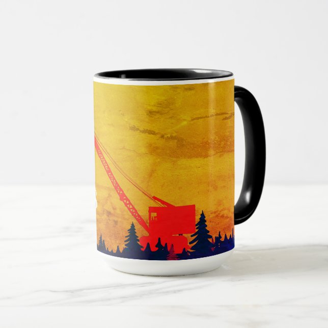 OPERATING ENGINEER MERRY CHRISTMAS ART RED YELLOW MUG (Front Right)