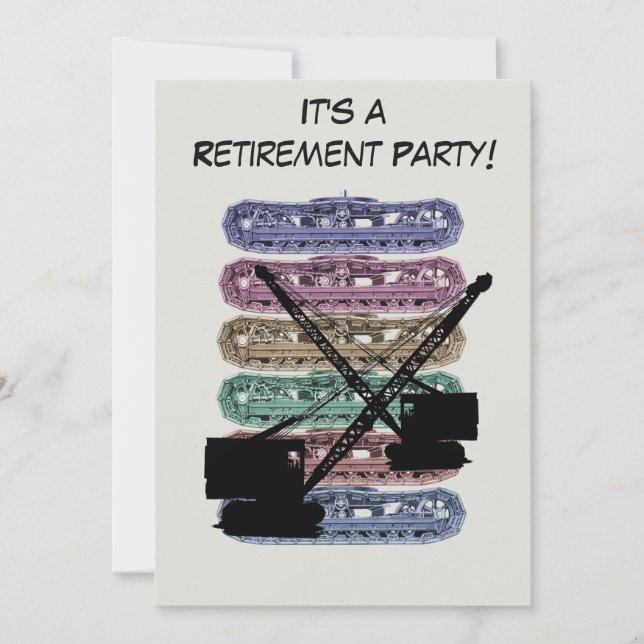Operating Engineer Retirement Party crane operator Invitation (Front)