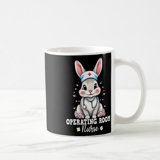Operating Room Nurse Bunny With Stethoscope Easter Coffee Mug (Right)