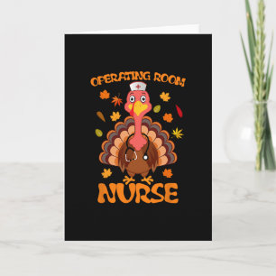 Operating Room Nurse Turkey Stethoscope Thanksgivi Card