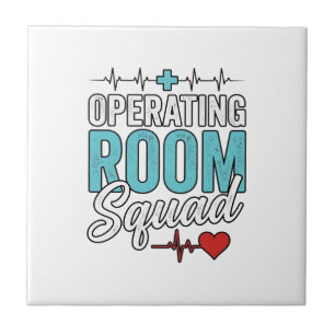 Operating Room Squad Surgical Nurse Shirt Design_1 Ceramic Tile