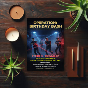 Operation Birthday Bash Laser Tag Invitation