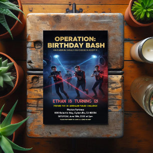 Operation Birthday Bash Laser Tag Postcard