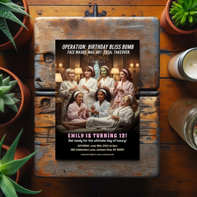 Operation Birthday Bliss Spa Party  Postcard (Creator Uploaded)