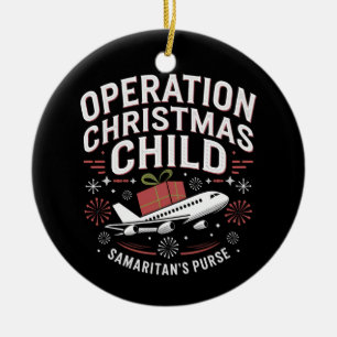 Operation Christmas Child Funny Family Matching  Ceramic Ornament