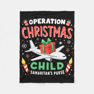 Operation Christmas Child Funny Family Matching Xm Fleece Blanket