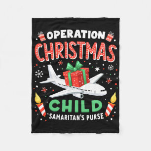Operation Christmas Child Funny Family Matching Xm Fleece Blanket