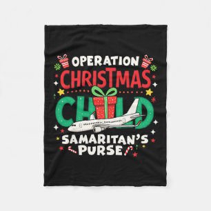 Operation Christmas Child Funny Family Matching Xm Fleece Blanket