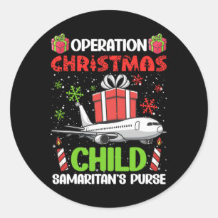 Operation Christmas Child Smaritan's Purse Funny F Classic Round Sticker