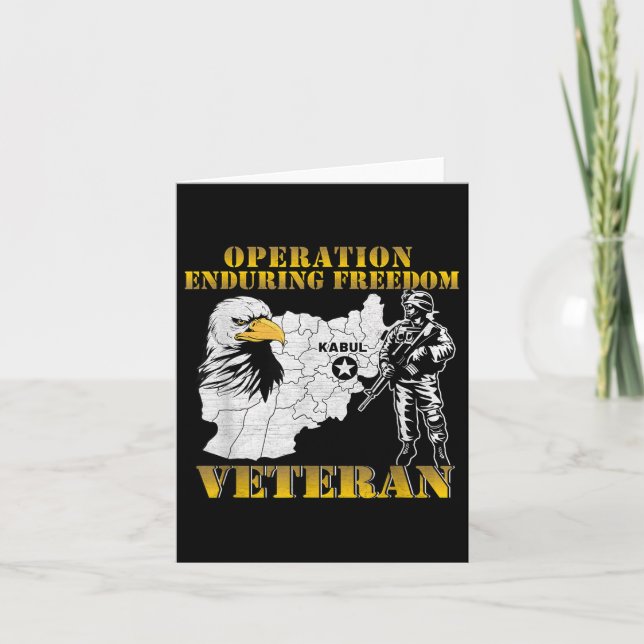 Operation Enduring Freedom Oef Combat Veteran Vint Card (Front)
